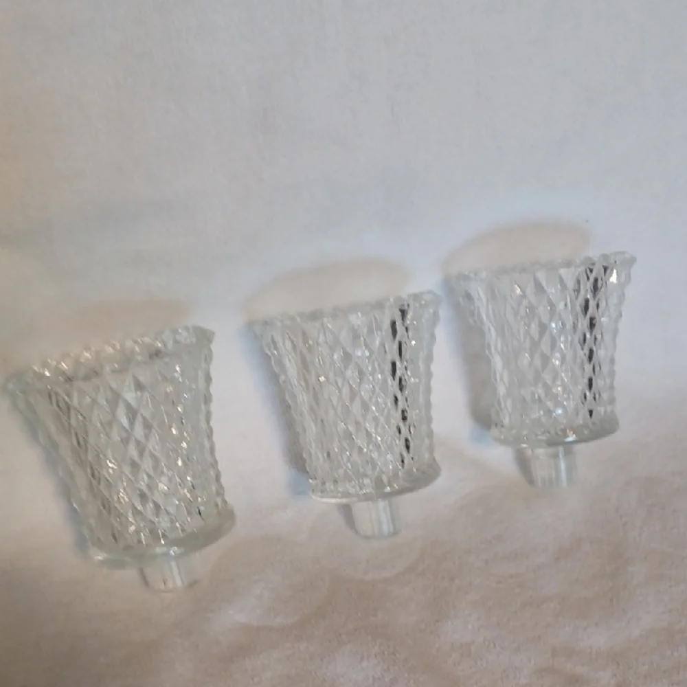 Home Interiors Clear Glass Candle Holders Set Of 3 Votive Cups